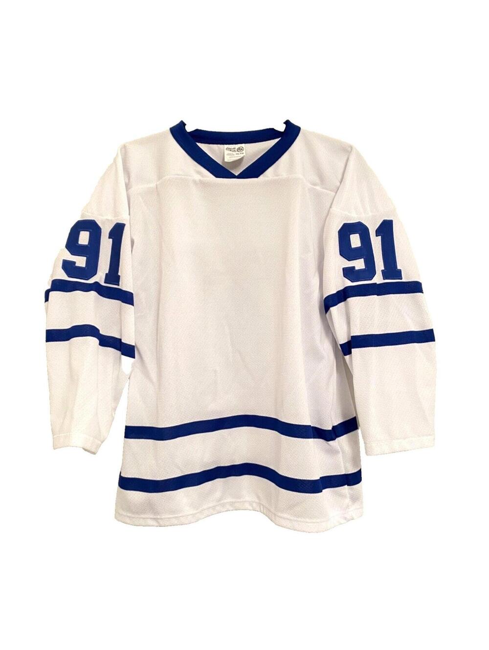 John Tavares Jersey #91 Maple Leaves Ice Hockey White & Blue Kid's Hockey Jersey - Picture 4 of 12
